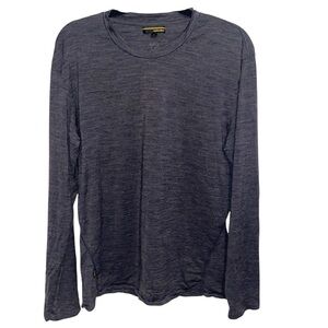 Icebreaker Top Mens Large Heather Gray Long Sleeve Shirt Merino Wool Base Layer